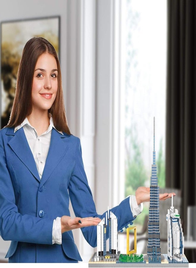 مجموعة مكعبات بناء أفق دبي من كاميلا - تضم برج خليفة، وبرج العرب، وإطار دبي، وأبراج الإمارات - مجموعة نماذج قابلة للتجميع للأطفال والكبار - Image 3